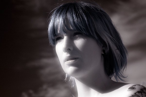 Skin looks like alabaster when shot using infrared light.