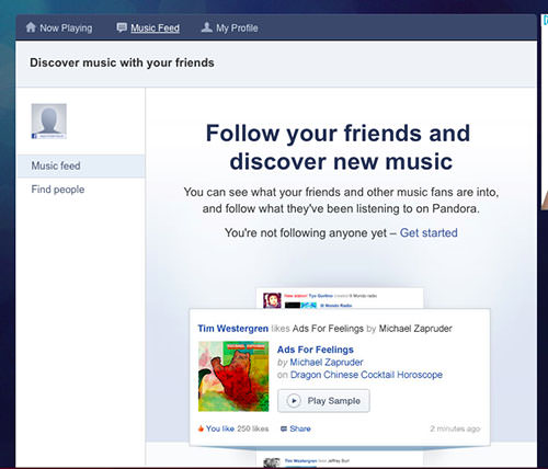 Pandora allows you to align your music tastes with others you consider in-group