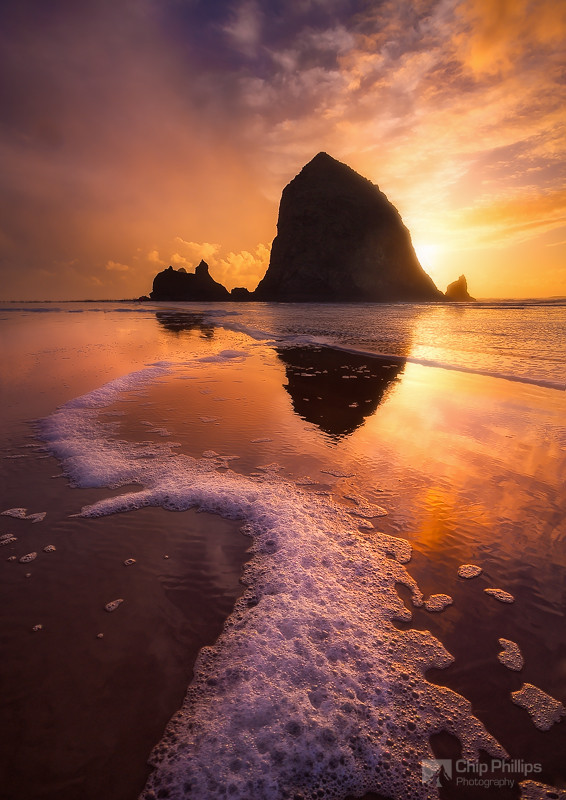 Photograph Winter Sunset Haystack Rock by Chip Phillips on 500px
