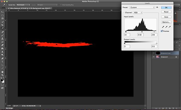 Using the ALT key to see where the highlights are being overexposed