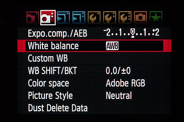 02White Balance camera menu 1