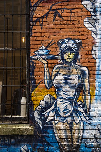 This graffiti art looks amazing, but the textures and grittiness make the image more impactful