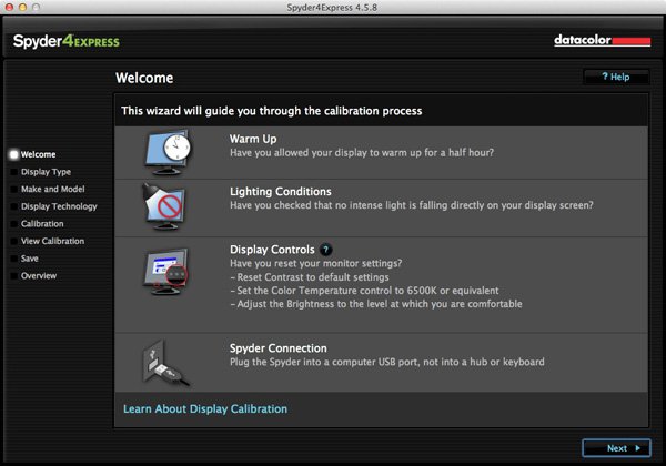 Monitor calibration with Spyder 4 Express