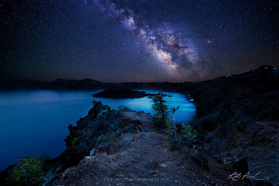 Photograph Starry Night over Crater Lake by Rick Parchen on 500px