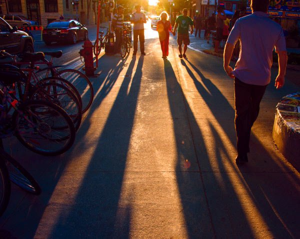 A simple street scene is so much more dynamic with long shadows.
