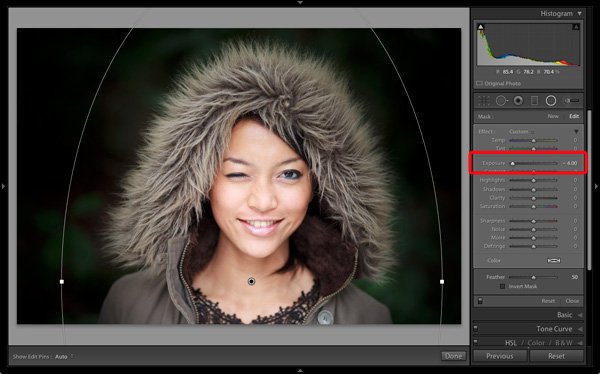 Portrait processing in Lightroom