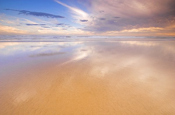 Look for reflections in a seascape scene