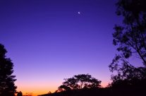 Sunset under the moon