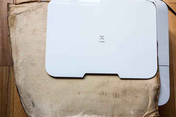 Old large image on scanner bed