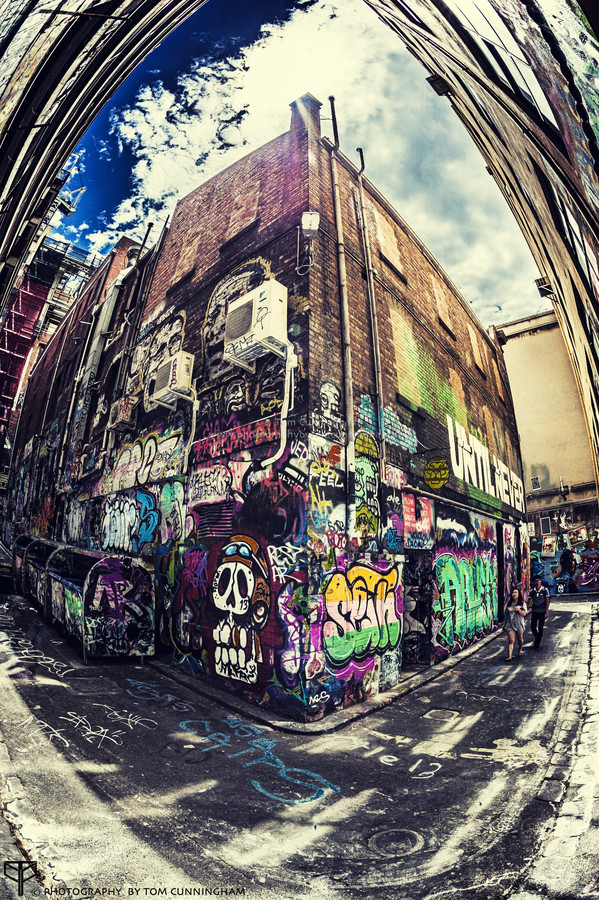 Photograph Fisheye: Melbourne Street Art by Tom Cunningham on 500px