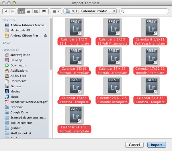 Create a calendar in the Lightroom Print module