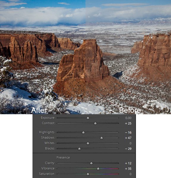 Colorado National Monument photo with Lightroom adjustments