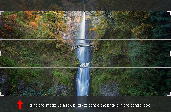 Drag Photoshops crop tool to place your crop