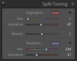 Split toning in Lightroom