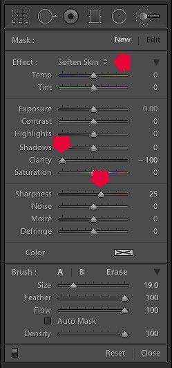 Portrait retouching Lightroom