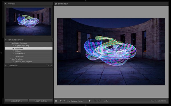 Slideshow module Lightroom