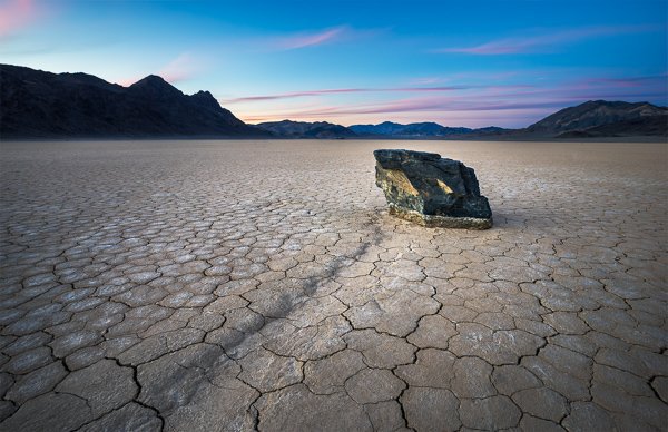 A "sailing stone" at the Racetrack Playa.