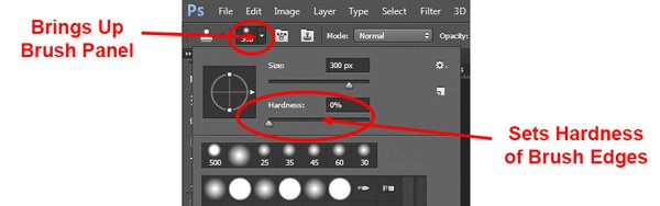 Clone Stamp Tool - Setting Hardness of Brush