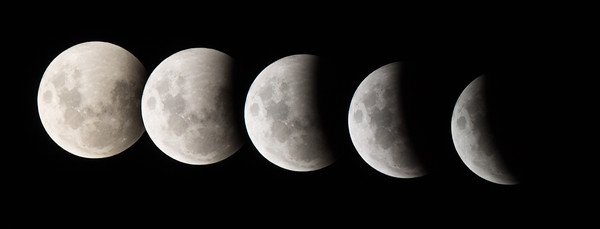 Lunar Eclipse Partial Phases Composite Canon 1100D, 300mm lens with 1.4x teleconverter, 1/125 sec, f5.6, ISO200