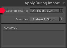 Import presets Lightroom