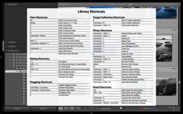 Lightroom shortcuts