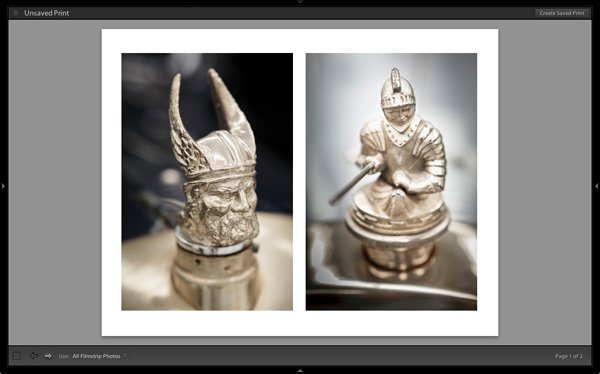 Lightroom print module triptych
