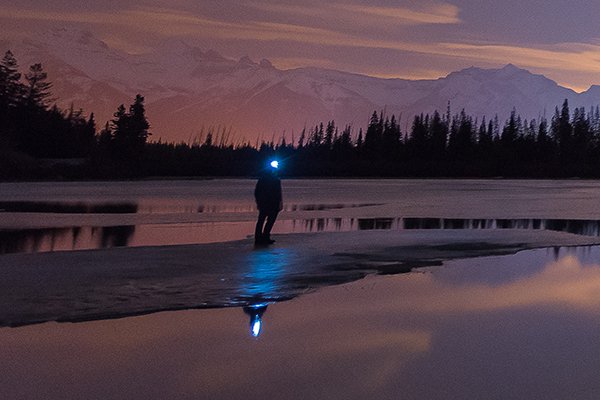 Posing for a selfie in Banff