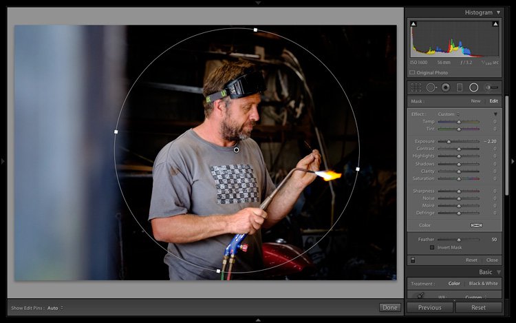 Isolating the subject in Lightroom