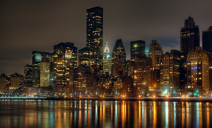 Great Subjects for Urban Night Photography - NYC skyline example