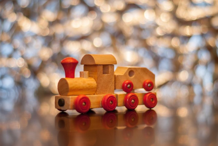 A toy train, seen in a whole new light.