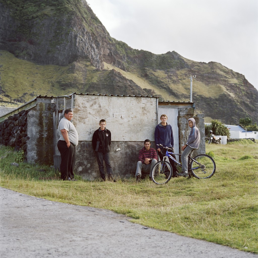 L-R Jonathan Repetto, George Swain, Clifton Repetto, Damian Swain and Riaan Repetto. Tristan da Cunha has a total of seven surnames amongst a population of 259 people.