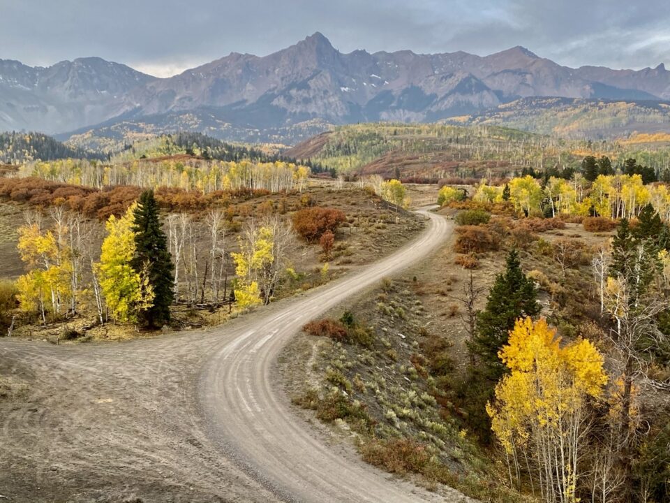 Note the fence along the left side of the road